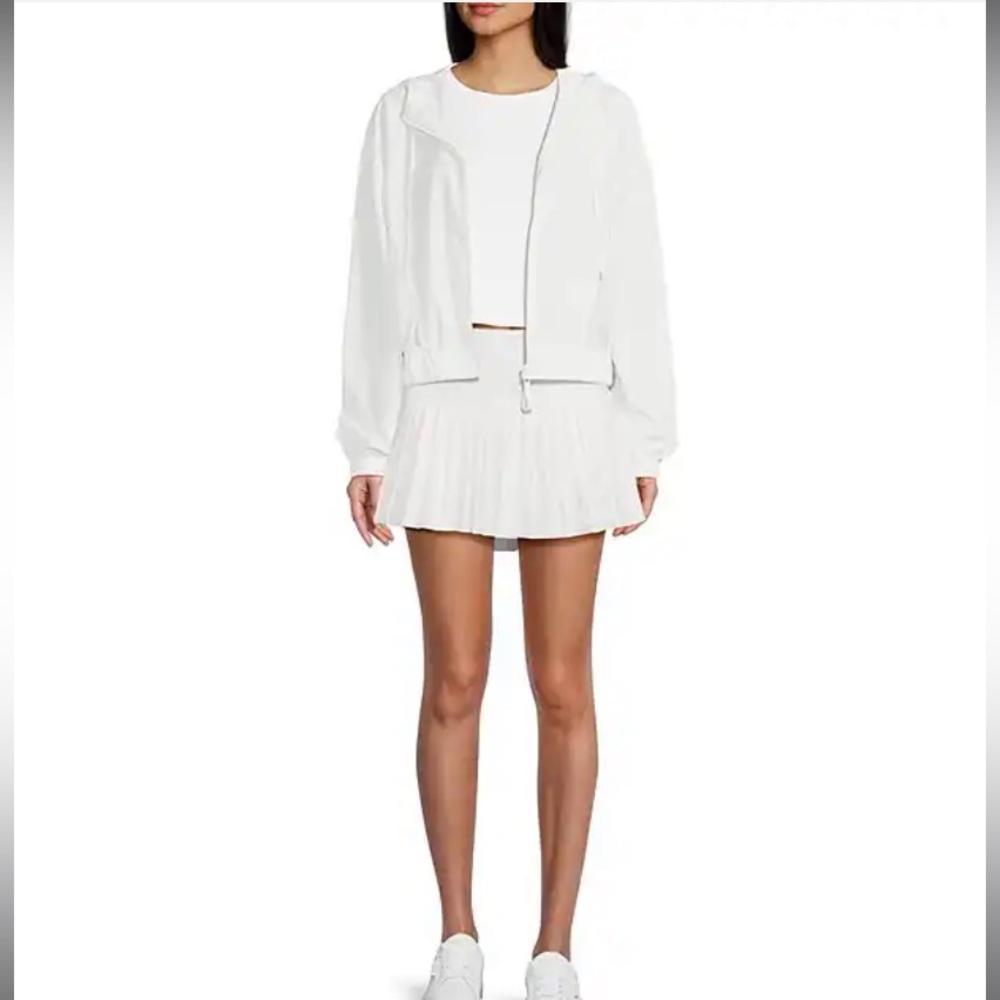 NWT Gianni Bini Active High Rise Waist Pleated Tennis Golf Skort White XS